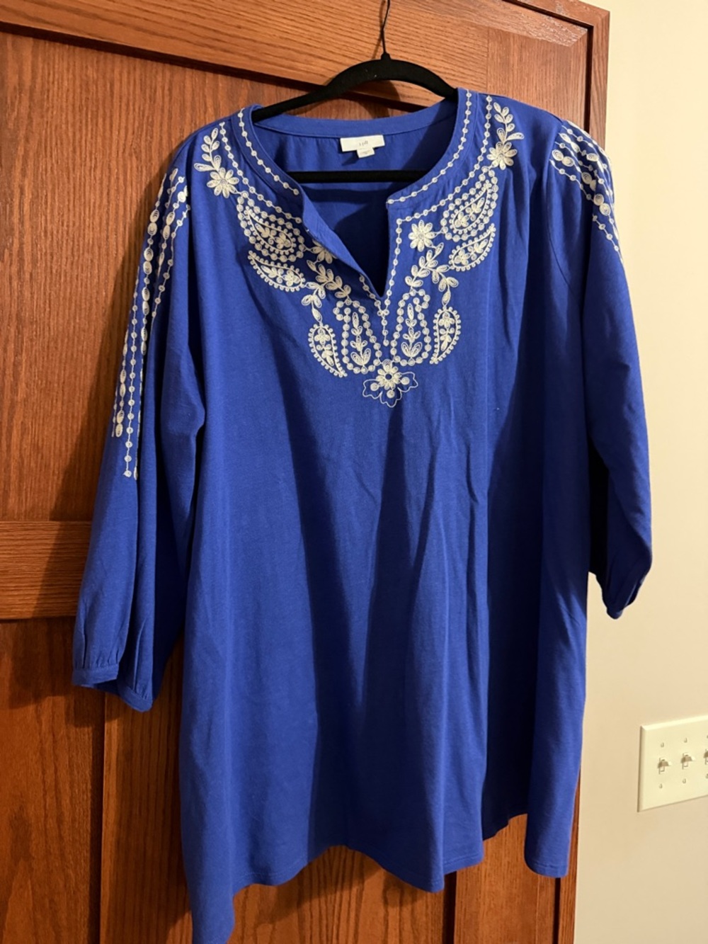 J. Jill Royal Blue Embroidered Tunic